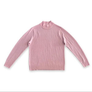 𝅺VINTAGE Pink Mockneck “Blair” Sweater Size Large